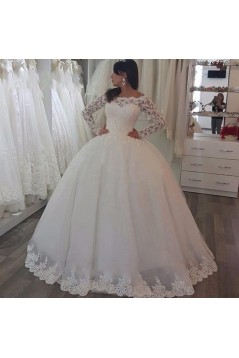 Ball Gowns Lace Long Sleeves Wedding Dresses Bridal Gowns 903378