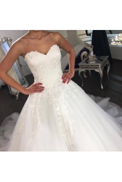 A-Line Sweetheart Lace and Tulle Wedding Dresses Bridal Gowns 903379