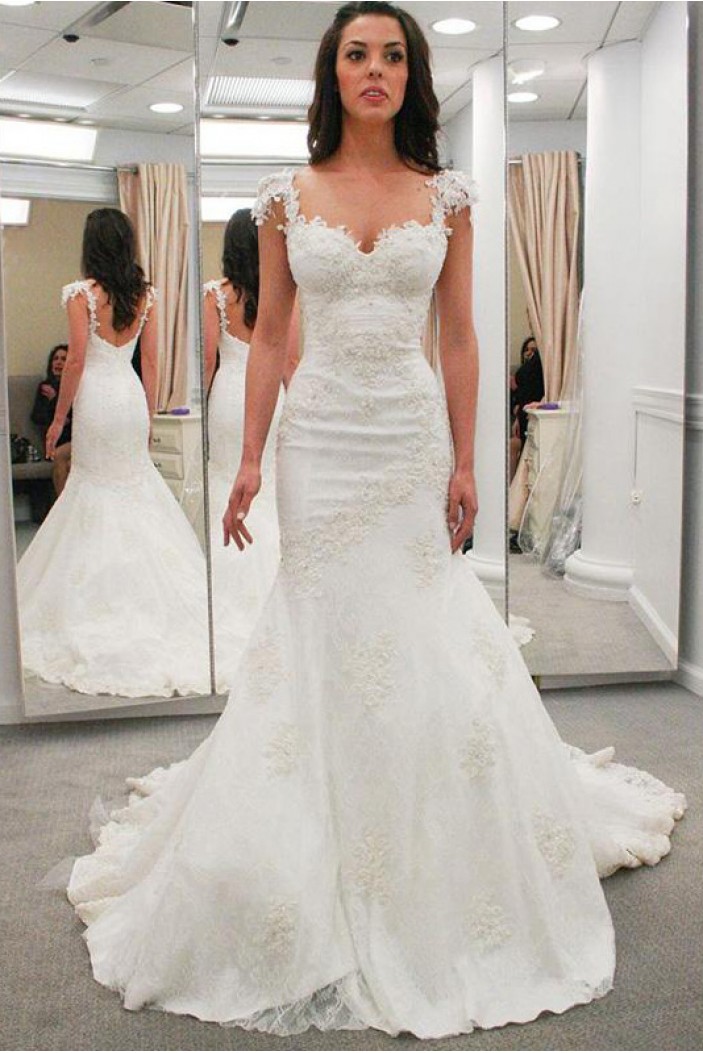 Elegant Mermaid Lace Wedding Dresses Bridal Gowns 903383
