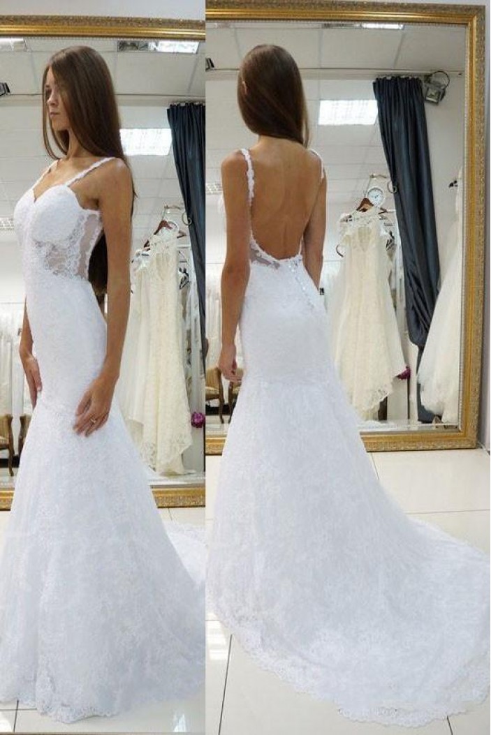 Elegant Mermaid Lace Wedding Dresses Bridal Gowns 903388