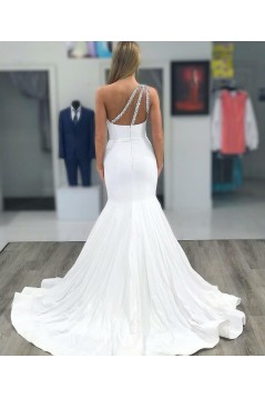 Long Mermaid Beaded One Shoulder Wedding Dresses Bridal Gowns 903393