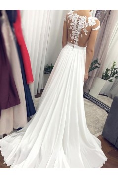 A-Line Lace Long Wedding Dresses Bridal Gowns 903420