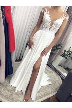 A-Line Lace Long Wedding Dresses Bridal Gowns 903420