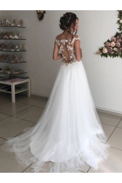 A-Line Lace and Tulle Long Wedding Dresses Bridal Gowns 903431