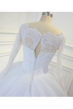 A-Line Lace Long Sleeves Wedding Dresses Bridal Gowns 903433