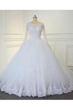 A-Line Lace Long Sleeves Wedding Dresses Bridal Gowns 903433