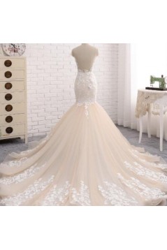 Mermaid Lace Long Wedding Dresses Bridal Gowns 903445