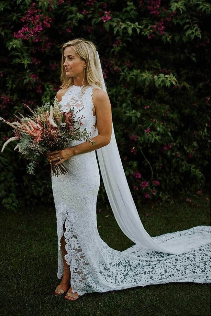 Elegant Mermaid Lace Wedding Dresses Bridal Gowns 903450