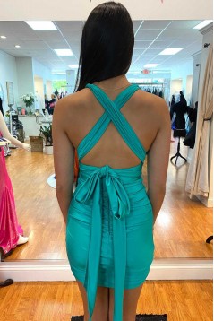 Short/Mini V Neck Tight Prom Dresses Homecoming Dresses 904119