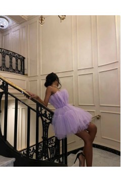 Short/Mini Lilac Tulle Prom Dresses Homecoming Dresses 904125