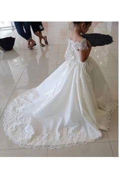 Cute Floor Length Lace Flower Girl Dresses 905031