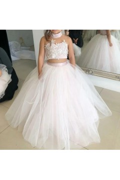 Lace and Tulle Two Pieces Flower Girl Dresses 905037