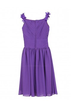 A-Line Straps Short Purple Chiffon Bridesmaid Dresses/Wedding Party Dresses BD010016