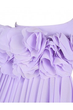 A-Line Halter Short Purple Chiffon Bridesmaid Dresses/Wedding Party Dresses BD010023