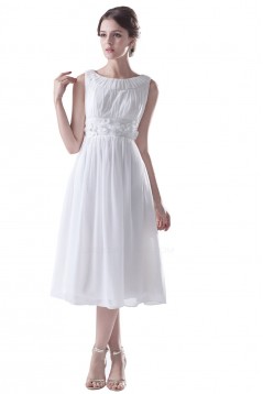 A-Line Short White Chiffon Bridesmaid Dresses/Wedding Party Dresses BD010026