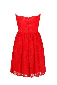 A-Line Sweetheart Short Red Lace Bridesmaid Dresses/Wedding Party Dresses BD010027