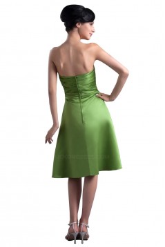 A-Line Short Green Satin Bridesmaid Dresses/Wedding Party Dresses BD010043