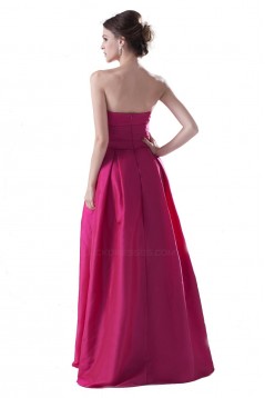 A-Line Strapless Long Bridesmaid Dresses/Wedding Party Dresses BD010049