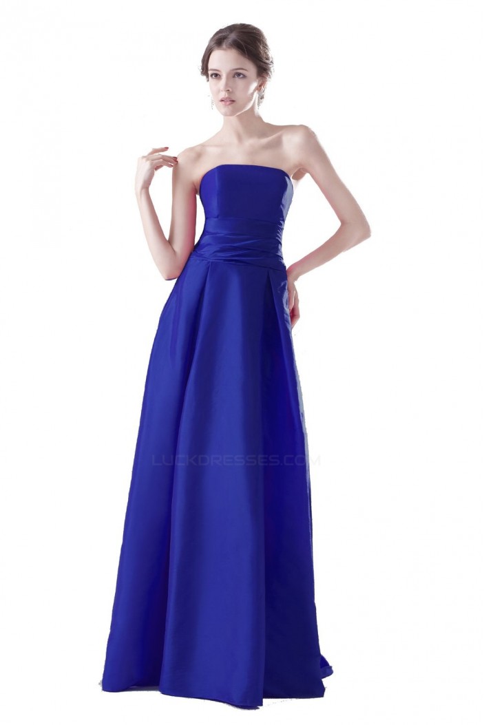 A-Line Strapless Long Bridesmaid Dresses/Wedding Party Dresses BD010049