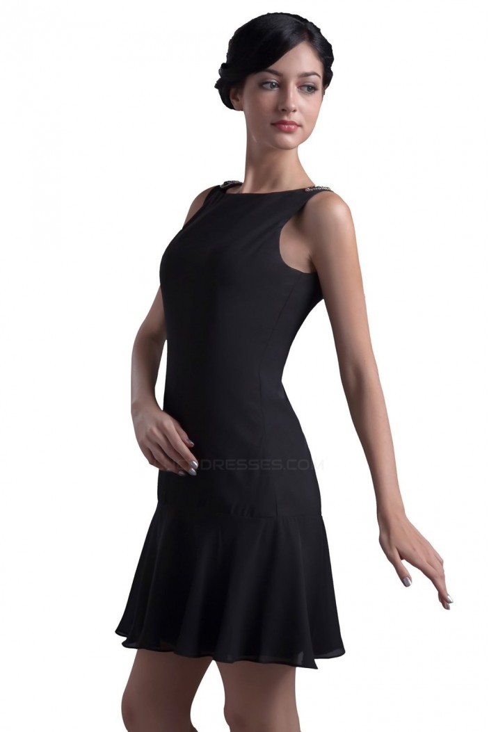 Short/Mini Black Chiffon Bridesmaid Dresses/Wedding Party Dresses BD010052