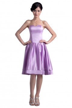 A-Line Sweetheart Short Lilac Satin Bridesmaid Dresses/Wedding Party Dresses BD010067