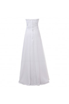 A-Line Sweetheart Long White Chiffon Bridesmaid Dresses/Wedding Party Dresses BD010069