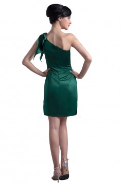 Short/Mini Green One-Shoulder Satin Bridesmaid Dresses/Wedding Party Dresses BD010073