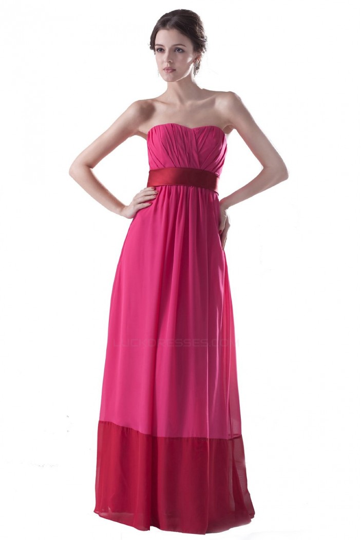 Empire Strapless Long Chiffon Bridesmaid Dresses/Wedding Party Dresses/Maternity Dresses BD010098