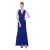 A-Line V-Neck Long Blue Bridesmaid Dresses/Wedding Party Dresses BD010102