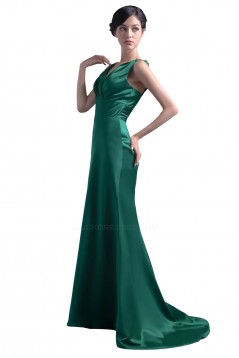 Trumpet/Mermaid V-Neck Long Satin Bridesmaid Dresses/Wedding Party Dresses BD010106