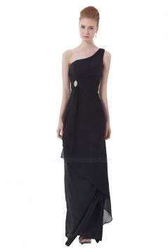 Sheath/Column One-Shoulder Long Black Bridesmaid Dresses/Wedding Party Dresses BD010134