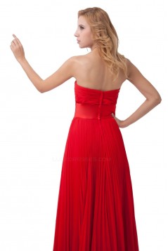 A-Line Pleated Long Red Chiffon Bridesmaid Dresses/Wedding Party Dresses BD010167