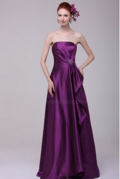 A-Line Strapless Purple Floor-Length Bridesmaid Dresses/Wedding Party Dresses BD010204