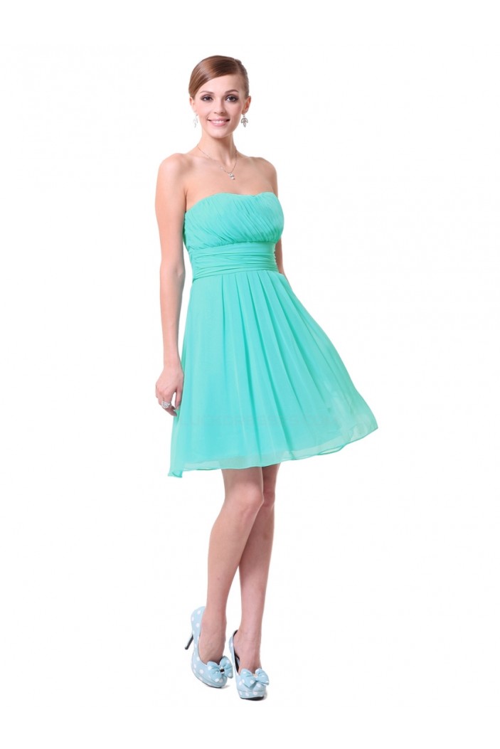 A-Line Empire Sweetheart Green Chiffon Short Bridesmaid Dresses/Wedding Party Dresses/Maternity Dresses BD010227