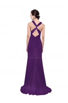 Trumpet/Mermaid V-Neck Purple Floor-Length Bridesmaid Dresses/Wedding Party Dresses BD010234