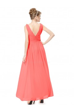 A-Line V-Neck Long Chiffon Bridesmaid Dresses/Wedding Party Dresses BD010239