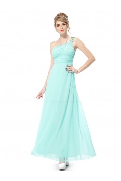 A-Line One-Shoulder Long Chiffon Bridesmaid Dresses/Evening Dresses BD010263