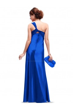 Empire One-Shoulder Royal Blue Long Chiffon Bridesmaid Dresses/Evening Dresses BD010268