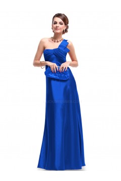 Empire One-Shoulder Royal Blue Long Chiffon Bridesmaid Dresses/Evening Dresses BD010268