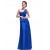 Empire One-Shoulder Royal Blue Long Chiffon Bridesmaid Dresses/Evening Dresses BD010268