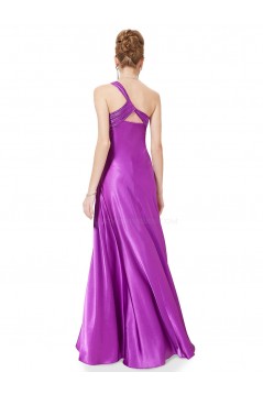 Empire One-Shoulder Purple Long Chiffon Bridesmaid Dresses/Evening Dresses BD010269