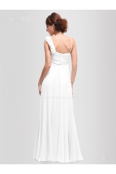 Empire Long White Chiffon Bridesmaid Dresses/Evening Dresses/Maternity Dresses BD010282