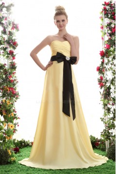 A-Line Long Yellow Chiffon Bridesmaid Dresses/Wedding Party Dresses BD010303