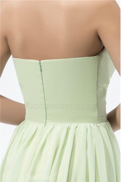 A-Line Strapless Short Green Chiffon Bridesmaid Dresses/Wedding Party Dresses BD010313