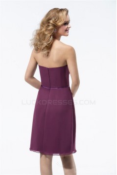 A-Line Strapless Short Chiffon Bridesmaid Dresses/Wedding Party Dresses BD010314