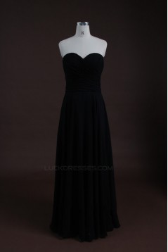 Sheath/Column Sweetheart Long Black Chiffon Bridesmaid Dresses/Wedding Party Dresses BD010320