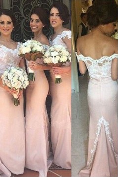 Mermaid Off-the-Shoulder Lace Long Bridesmaid Dresses/Wedding Party Dresses BD010324