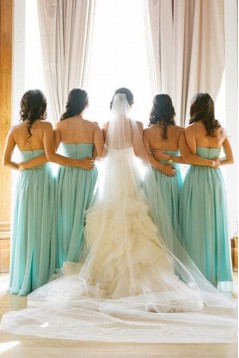 Empire Sweetheart Long Blue Bridesmaid Dresses/Wedding Party Dresses BD010325