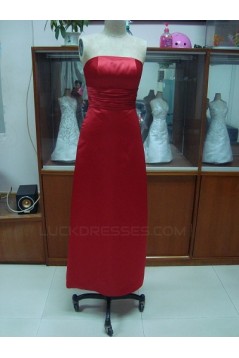 A-Line Strapless Long Red Bridesmaid Dresses/Wedding Party Dresses BD010327