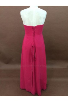 A-Line Sweetheart Hot Pink Long Chiffon Bridesmaid Dresses/Wedding Party Dresses BD010340